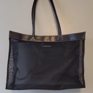 Victoria Secret Vintage Black Mesh Shopping Bag * Great Beach Tote